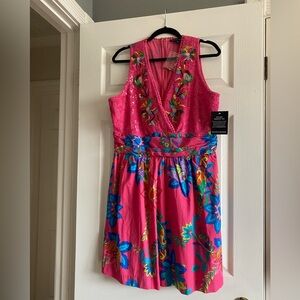 Boston Proper tropical floral mini dress